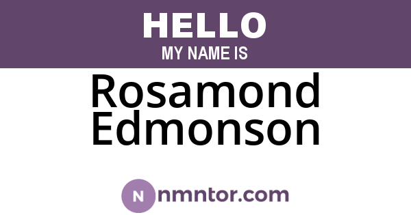 Rosamond Edmonson
