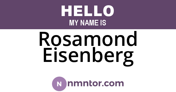 Rosamond Eisenberg