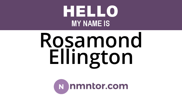 Rosamond Ellington