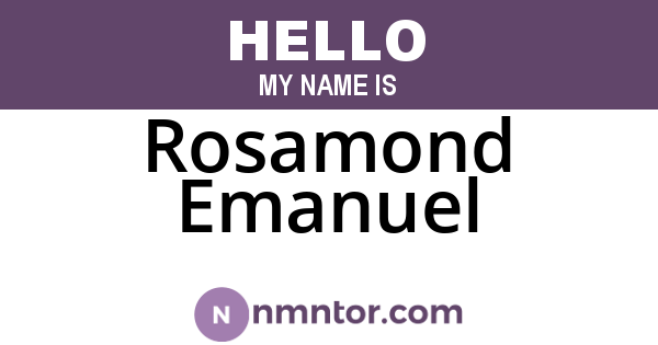 Rosamond Emanuel