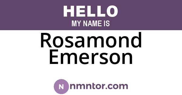 Rosamond Emerson