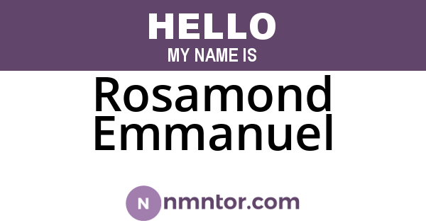 Rosamond Emmanuel