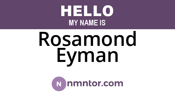 Rosamond Eyman
