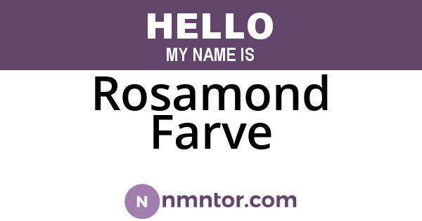 Rosamond Farve