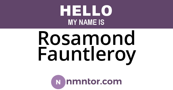 Rosamond Fauntleroy