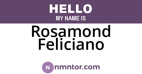Rosamond Feliciano