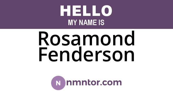 Rosamond Fenderson