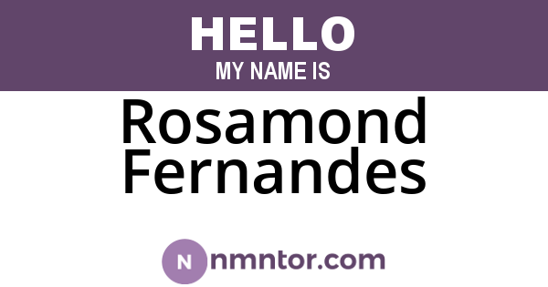 Rosamond Fernandes