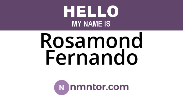 Rosamond Fernando