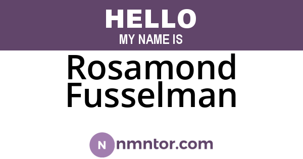 Rosamond Fusselman