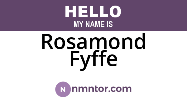 Rosamond Fyffe