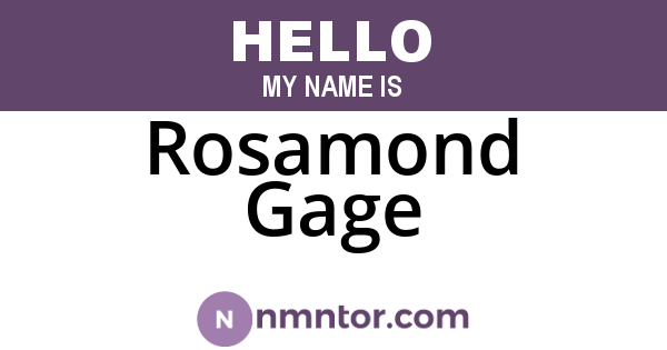 Rosamond Gage