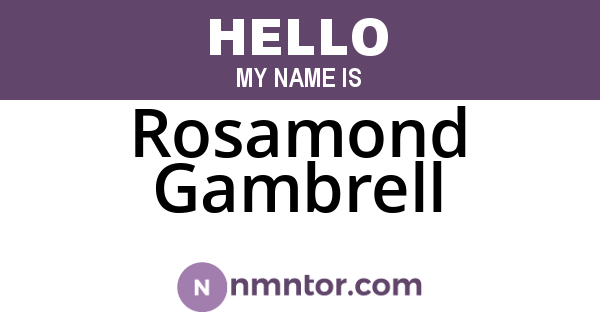 Rosamond Gambrell