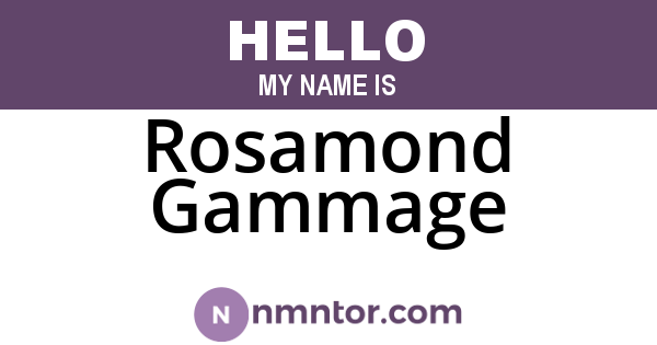 Rosamond Gammage