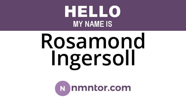 Rosamond Ingersoll