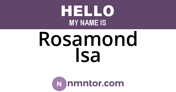 Rosamond Isa