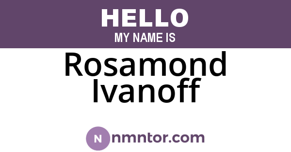 Rosamond Ivanoff