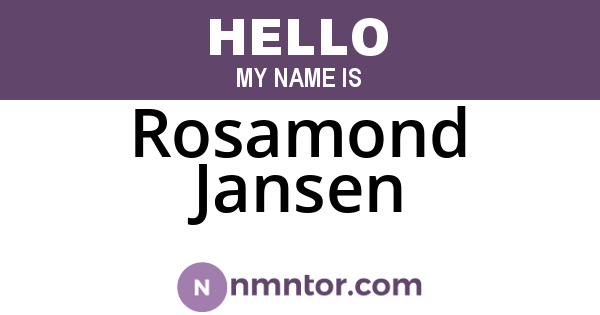 Rosamond Jansen