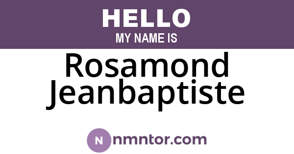 Rosamond Jeanbaptiste