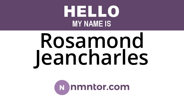 Rosamond Jeancharles