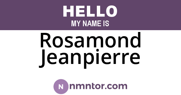 Rosamond Jeanpierre