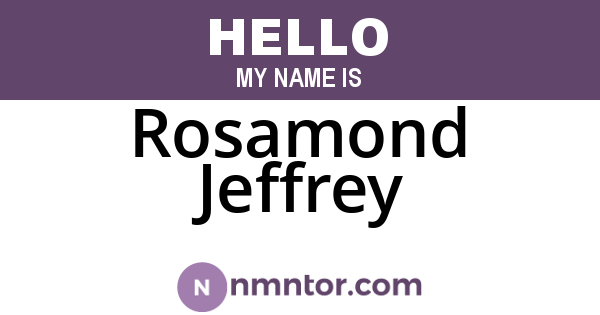 Rosamond Jeffrey