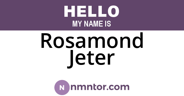 Rosamond Jeter