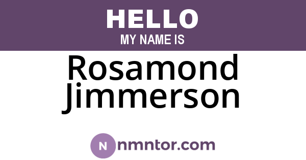 Rosamond Jimmerson