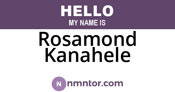 Rosamond Kanahele