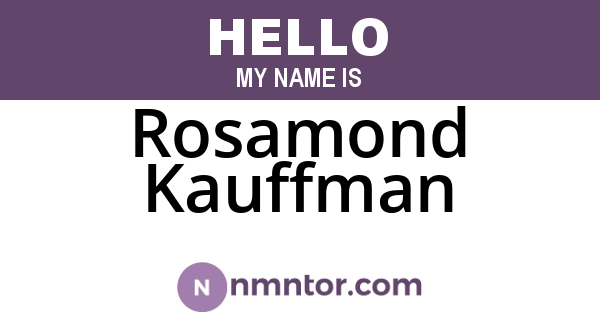 Rosamond Kauffman