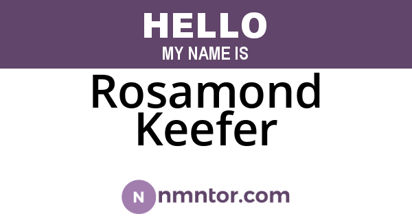 Rosamond Keefer