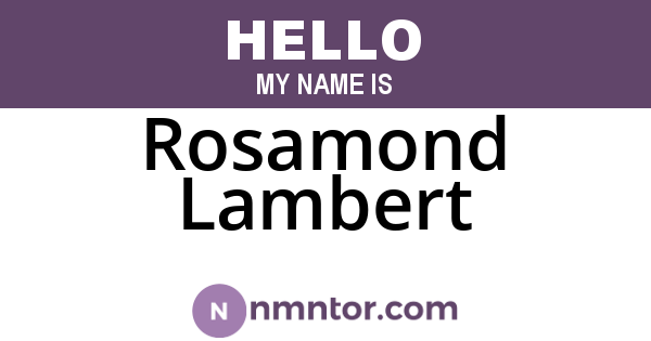 Rosamond Lambert