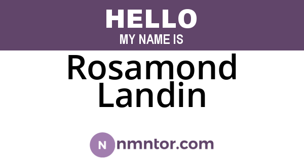 Rosamond Landin