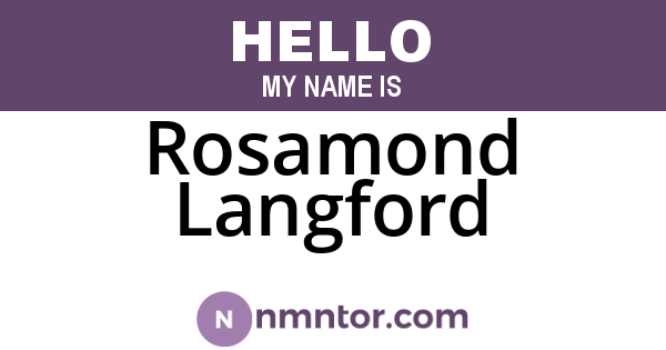 Rosamond Langford