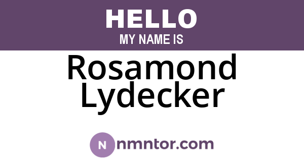 Rosamond Lydecker