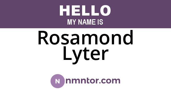 Rosamond Lyter