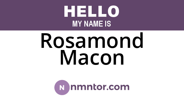 Rosamond Macon