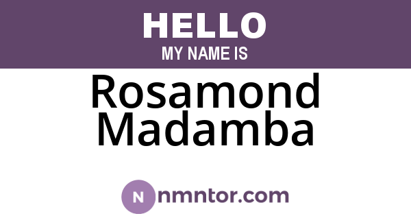 Rosamond Madamba