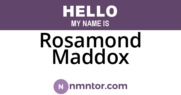 Rosamond Maddox