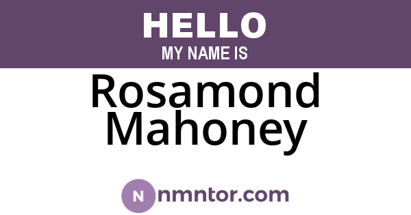 Rosamond Mahoney