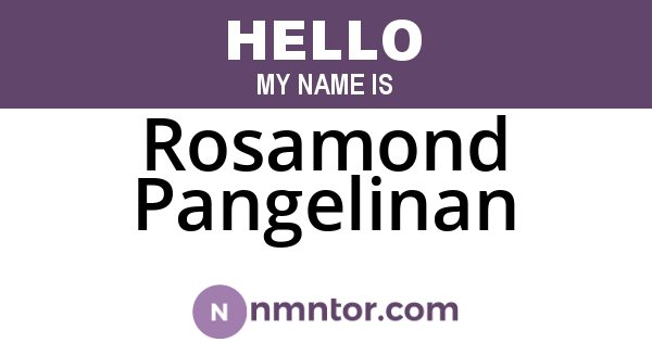 Rosamond Pangelinan