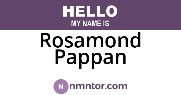 Rosamond Pappan