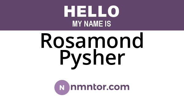 Rosamond Pysher
