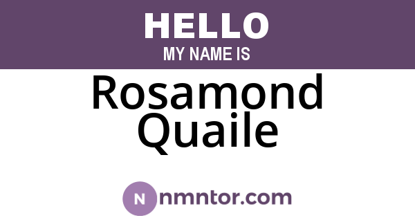 Rosamond Quaile