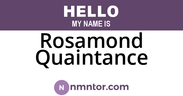 Rosamond Quaintance