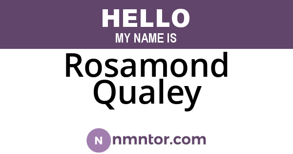 Rosamond Qualey
