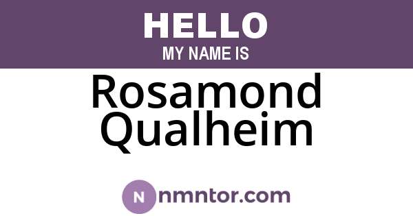 Rosamond Qualheim