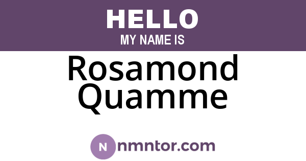Rosamond Quamme