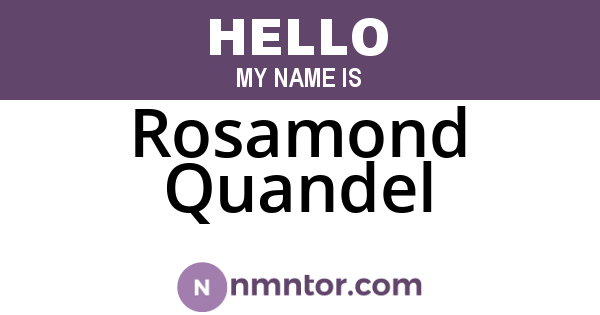 Rosamond Quandel