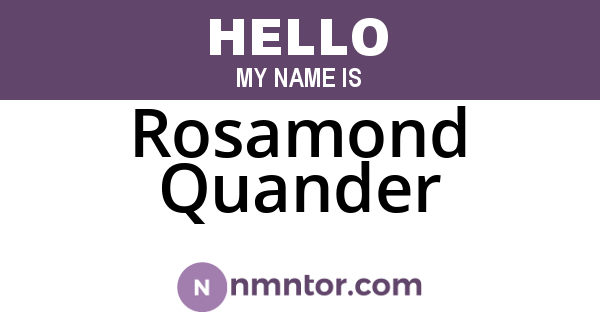 Rosamond Quander